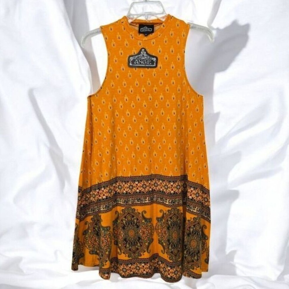 Angie Sundress Woman Medium Orange Tribal Print Sleeveless A Line Tunic Boho NWT - Picture 1 of 9